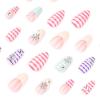 image:imageBABALAL Medium Almond Press on Nails  Green Spring Fake Nails Cat Eye Bling Design with Flower Trendy Full Cover Acrylic False Nails for Women Girls 24PcsANI0301