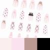 image:imageBABALAL Medium Almond Press on Nails  Green Spring Fake Nails Cat Eye Bling Design with Flower Trendy Full Cover Acrylic False Nails for Women Girls 24PcsANI05polkadot