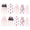 image:imageBABALAL Medium Almond Press on Nails  Green Spring Fake Nails Cat Eye Bling Design with Flower Trendy Full Cover Acrylic False Nails for Women Girls 24PcsANI05polkadot