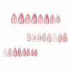 image:imageBABALAL Medium Almond Press on Nails  Green Spring Fake Nails Cat Eye Bling Design with Flower Trendy Full Cover Acrylic False Nails for Women Girls 24PcsANI02