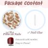 image:imageBABALAL Pink Press on Nails  Almond Medium Fake Nails Cat Eye Shiny Bling Design With Flower Charm 30Pcs Bling Manicure Acrylic False Nails for Women GirlsCNE00201