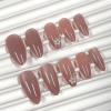 image:imageBABALAL Pink Press on Nails  Almond Medium Fake Nails Cat Eye Shiny Bling Design With Flower Charm 30Pcs Bling Manicure Acrylic False Nails for Women GirlsCNE009
