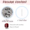 image:imageBABALAL Pink Press on Nails  Almond Medium Fake Nails Cat Eye Shiny Bling Design With Flower Charm 30Pcs Bling Manicure Acrylic False Nails for Women GirlsCNE022