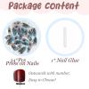 image:imageBABALAL Pink Press on Nails  Almond Medium Fake Nails Cat Eye Shiny Bling Design With Flower Charm 30Pcs Bling Manicure Acrylic False Nails for Women GirlsCNE015