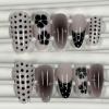 image:imageBABALAL Pink Press on Nails  Almond Medium Fake Nails Cat Eye Shiny Bling Design With Flower Charm 30Pcs Bling Manicure Acrylic False Nails for Women GirlsCNE022