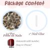 image:imageBABALAL Pink Press on Nails  Almond Medium Fake Nails Cat Eye Shiny Bling Design With Flower Charm 30Pcs Bling Manicure Acrylic False Nails for Women GirlsCNE007