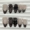 image:imageBABALAL Pink Press on Nails  Almond Medium Fake Nails Cat Eye Shiny Bling Design With Flower Charm 30Pcs Bling Manicure Acrylic False Nails for Women GirlsCNE017