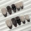 image:imageBABALAL Pink Press on Nails  Almond Medium Fake Nails Cat Eye Shiny Bling Design With Flower Charm 30Pcs Bling Manicure Acrylic False Nails for Women GirlsCNE017