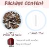 image:imageBABALAL Pink Press on Nails  Almond Medium Fake Nails Cat Eye Shiny Bling Design With Flower Charm 30Pcs Bling Manicure Acrylic False Nails for Women GirlsCNE021
