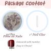 image:imageBABALAL Pink Press on Nails  Almond Medium Fake Nails Cat Eye Shiny Bling Design With Flower Charm 30Pcs Bling Manicure Acrylic False Nails for Women GirlsCNE008