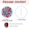 image:imageBABALAL Pink Press on Nails  Almond Medium Fake Nails Cat Eye Shiny Bling Design With Flower Charm 30Pcs Bling Manicure Acrylic False Nails for Women GirlsCNE020