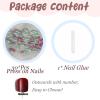 image:imageBABALAL Pink Press on Nails  Almond Medium Fake Nails Cat Eye Shiny Bling Design With Flower Charm 30Pcs Bling Manicure Acrylic False Nails for Women GirlsCNE011