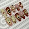 image:imageBABALAL Pink Press on Nails  Almond Medium Fake Nails Cat Eye Shiny Bling Design With Flower Charm 30Pcs Bling Manicure Acrylic False Nails for Women GirlsCNE010