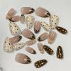 image:imageBABALAL Pink Press on Nails  Almond Medium Fake Nails Cat Eye Shiny Bling Design With Flower Charm 30Pcs Bling Manicure Acrylic False Nails for Women GirlsCNE006