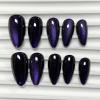 image:imageBABALAL Pink Press on Nails  Almond Medium Fake Nails Cat Eye Shiny Bling Design With Flower Charm 30Pcs Bling Manicure Acrylic False Nails for Women GirlsCNE013