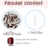 image:imageBABALAL Pink Press on Nails  Almond Medium Fake Nails Cat Eye Shiny Bling Design With Flower Charm 30Pcs Bling Manicure Acrylic False Nails for Women GirlsCNE005