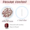 image:imageBABALAL Pink Press on Nails  Almond Medium Fake Nails Cat Eye Shiny Bling Design With Flower Charm 30Pcs Bling Manicure Acrylic False Nails for Women GirlsCNE009