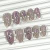 image:imageBABALAL Pink Press on Nails  Almond Medium Fake Nails Cat Eye Shiny Bling Design With Flower Charm 30Pcs Bling Manicure Acrylic False Nails for Women GirlsCNE008