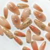 image:imageBABALAL Pink Press on Nails  Almond Medium Fake Nails Cat Eye Shiny Bling Design With Flower Charm 30Pcs Bling Manicure Acrylic False Nails for Women GirlsCNE00201