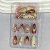 image:imageBABALAL Pink Press on Nails  Almond Medium Fake Nails Cat Eye Shiny Bling Design With Flower Charm 30Pcs Bling Manicure Acrylic False Nails for Women GirlsCNE010