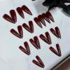 image:imageBABALAL Press On Nails Long Stiletto Fake Nails White Black Floral Print With Gold Charm Glossy Full Cover Glue On Nails For Women And Girls 24PcsANE03blackred
