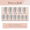 image:imageBABALAL Press On Nails Long Stiletto Fake Nails White Black Floral Print With Gold Charm Glossy Full Cover Glue On Nails For Women And Girls 24PcsANE06ombre
