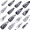 image:imageBABALAL Press On Nails Long Stiletto Fake Nails White Black Floral Print With Gold Charm Glossy Full Cover Glue On Nails For Women And Girls 24PcsANE01