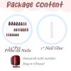 image:imageBABALAL Press On Nails Long Stiletto Fake Nails White Black Floral Print With Gold Charm Glossy Full Cover Glue On Nails For Women And Girls 24PcsANE02brown