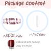 image:imageBABALAL Press On Nails Long Stiletto Fake Nails White Black Floral Print With Gold Charm Glossy Full Cover Glue On Nails For Women And Girls 24PcsANE04snowflake