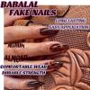 image:imageBABALAL Press On Nails Long Stiletto Fake Nails White Black Floral Print With Gold Charm Glossy Full Cover Glue On Nails For Women And Girls 24PcsANE02brown