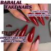 image:imageBABALAL Press on Nails  Long Stiletto Fake Nails Brown Cheetah French Tip Tortoise Flower Design 3D Handmade Acrylic Glue on Y2k Full Cover False nails with Rhinestone 24PcsANG20410