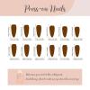 image:imageBABALAL Press on Nails  Long Stiletto Fake Nails Brown Cheetah French Tip Tortoise Flower Design 3D Handmade Acrylic Glue on Y2k Full Cover False nails with Rhinestone 24PcsANG20412