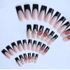 image:imageBABALAL Press on Nails  Long Stiletto Fake Nails Brown Cheetah French Tip Tortoise Flower Design 3D Handmade Acrylic Glue on Y2k Full Cover False nails with Rhinestone 24PcsANG201