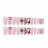 image:imageBABALAL Press on Nails  Long Stiletto Fake Nails Brown Cheetah French Tip Tortoise Flower Design 3D Handmade Acrylic Glue on Y2k Full Cover False nails with Rhinestone 24PcsANG205