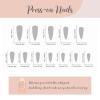image:imageBABALAL Press on Nails  Long Stiletto Fake Nails Brown Cheetah French Tip Tortoise Flower Design 3D Handmade Acrylic Glue on Y2k Full Cover False nails with Rhinestone 24PcsANG20411