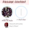 image:imageBABALAL Press on Nails  Long Stiletto Fake Nails Brown Cheetah French Tip Tortoise Flower Design 3D Handmade Acrylic Glue on Y2k Full Cover False nails with Rhinestone 24PcsANG20413