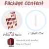 image:imageBABALAL Press on Nails  Long Stiletto Fake Nails Brown Cheetah French Tip Tortoise Flower Design 3D Handmade Acrylic Glue on Y2k Full Cover False nails with Rhinestone 24PcsANG20411