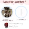 image:imageBABALAL Press on Nails  Long Stiletto Fake Nails Brown Cheetah French Tip Tortoise Flower Design 3D Handmade Acrylic Glue on Y2k Full Cover False nails with Rhinestone 24PcsANG20407
