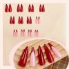 image:imageBABALAL Press on Nails  Long Stiletto Fake Nails Brown Cheetah French Tip Tortoise Flower Design 3D Handmade Acrylic Glue on Y2k Full Cover False nails with Rhinestone 24PcsANG20410