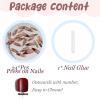 image:imageBABALAL Press on Nails  Long Stiletto Fake Nails Brown Cheetah French Tip Tortoise Flower Design 3D Handmade Acrylic Glue on Y2k Full Cover False nails with Rhinestone 24PcsANG20406