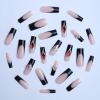 image:imageBABALAL Press on Nails  Long Stiletto Fake Nails Brown Cheetah French Tip Tortoise Flower Design 3D Handmade Acrylic Glue on Y2k Full Cover False nails with Rhinestone 24PcsANG201