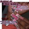 image:imageBABALAL Press on Nails  Long Stiletto Fake Nails Brown Cheetah French Tip Tortoise Flower Design 3D Handmade Acrylic Glue on Y2k Full Cover False nails with Rhinestone 24PcsANG216