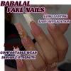 image:imageBABALAL Press on Nails  Long Stiletto Fake Nails Brown Cheetah French Tip Tortoise Flower Design 3D Handmade Acrylic Glue on Y2k Full Cover False nails with Rhinestone 24PcsANG211