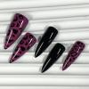 image:imageBABALAL Press on Nails  Long Stiletto Fake Nails Brown Cheetah French Tip Tortoise Flower Design 3D Handmade Acrylic Glue on Y2k Full Cover False nails with Rhinestone 24PcsANG20403