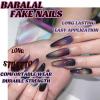 image:imageBABALAL Press on Nails  Long Stiletto Fake Nails Brown Cheetah French Tip Tortoise Flower Design 3D Handmade Acrylic Glue on Y2k Full Cover False nails with Rhinestone 24PcsANG20401