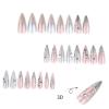 image:imageBABALAL Press on Nails  Long Stiletto Fake Nails Brown Cheetah French Tip Tortoise Flower Design 3D Handmade Acrylic Glue on Y2k Full Cover False nails with Rhinestone 24PcsANG20405