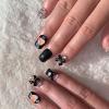 image:imageBABALAL Press on Nails Short Oval  Yellow Fake Nails Flower amp Sparkly Glitter Bling Swirl Design Summer Spring Full Cover Acrylic False Nails for Women GirlsBNO303