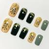 image:imageBABALAL Press on Nails Short Oval  Yellow Fake Nails Flower amp Sparkly Glitter Bling Swirl Design Summer Spring Full Cover Acrylic False Nails for Women GirlsBNO30302