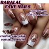 image:imageBABALAL Press on Nails Short Oval  Yellow Fake Nails Flower amp Sparkly Glitter Bling Swirl Design Summer Spring Full Cover Acrylic False Nails for Women GirlsBNO308