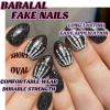 image:imageBABALAL Press on Nails Short Oval  Yellow Fake Nails Flower amp Sparkly Glitter Bling Swirl Design Summer Spring Full Cover Acrylic False Nails for Women GirlsBNO316